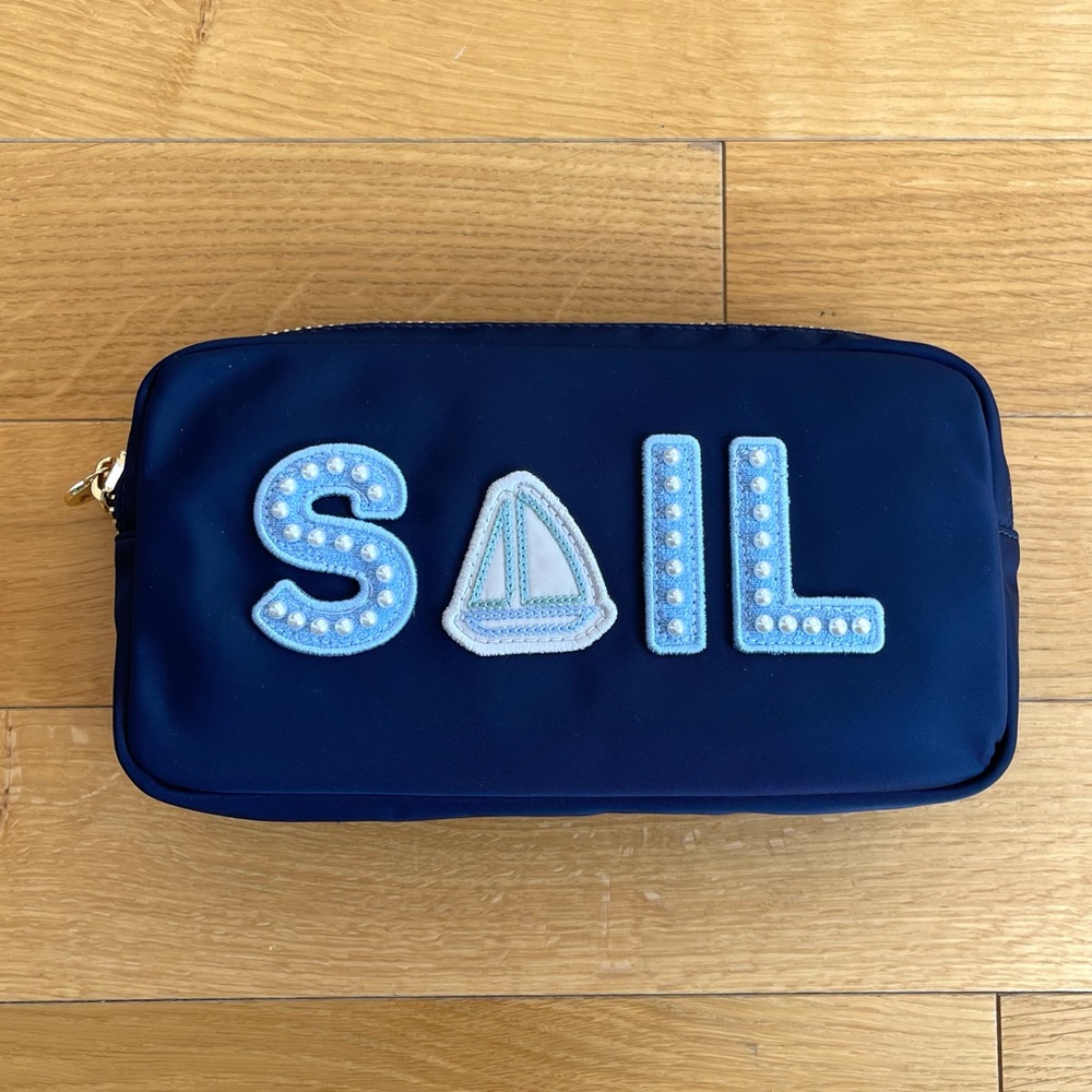 Stoney Clover Lane Embellished Blue Pouch